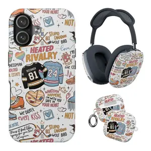 Hockey Romance Heated Rivalry Case, Hollanov Hockey Fan AirPods Max Case, Romance Case for iPhone 17-11, Airpod Gen 1-4