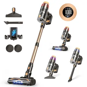Cordless Vacuum Cleaner, 580W 48KPA, 70 Min Runtime, Touch Screen, High-Power Brush, Self-Standing with Wall Mount for Pet Hair & All Floors