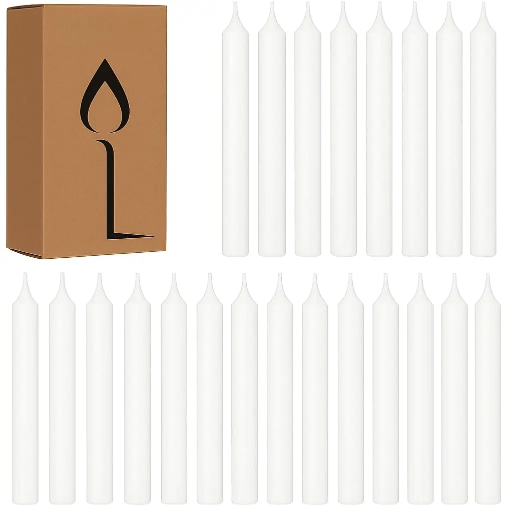 22 count Australian Made White Spell Candles - 4" Unscented Mini Taper Chime Candles for , Rituals,  Altar, Meditation, Prayer, Spells, Shabbat, Wedding - Ritual Candlesticks