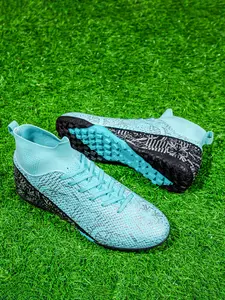 Women's High-Top Soccer Shoes TF, Breathable Anti-Slip Durable Football Boots, Football Field Boots, Professional Training Cleats for Artificial Grass