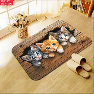 1 Interesting and Cute Cat Design Door Mat Adds A Warm Family Atmosphere. Entrance Carpet Mat Decoration Is Soft, Comfortable, and Practical. Floor Mat Is Suitable for Home Decoration in Indoor Living Rooms, Bedrooms, and Bedrooms, Decorative Rugs