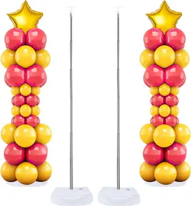 Balloon Column Stand Set of 2, 6.6ft Balloon Arch Stand Adjustable Balloon Column kit with Base Telescopic for Baby Shower Wedding Birthday Graduation Party Decorations (2)