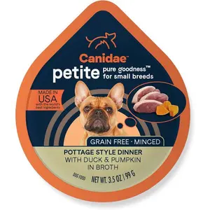 Canidae Pure Petite Premium Wet Dog Food for Small Breeds, Minced with Duck & Pumpkin, 3.5 oz, (Case of 12) Grain Free