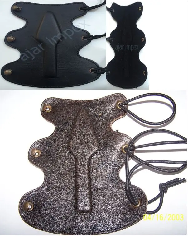 Traditional Leather Archery Bow Arm Guard SCA Medieval Bracer 2 layer Leather Arm Guards