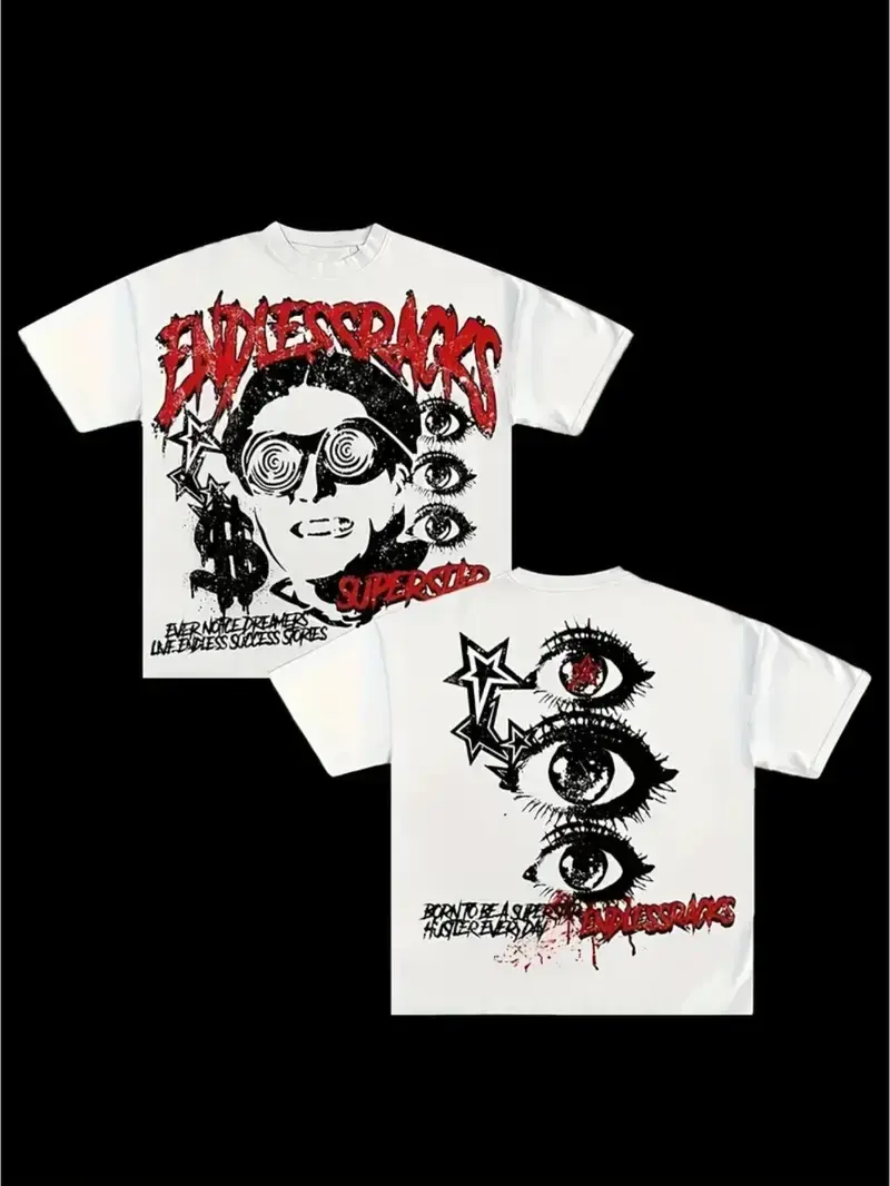 Breathable Cotton Men's T-Shirt - Y2K-Inspired, Soft & Comfortable - Vibrant Graphic Print Casual Summer Streetwear