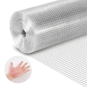 【FathersDayGift】VEVOR Hardware Cloth, 1/2 inch 60 inch x 100 ft 19 Gauge Chicken Wire Fence, Hot-Dip Galvanized After Welding Metal Wire Mesh Roll, Garden Plant Welded Fencing Roll Supports Poultry Netting Cage Fence