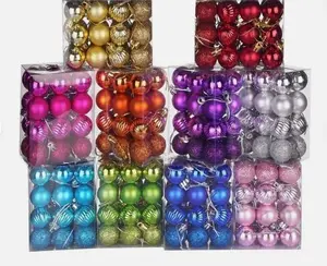 24PCS Christmas Ball Xmas Tree Ornaments Hanging Baubles Shatterproof Decor