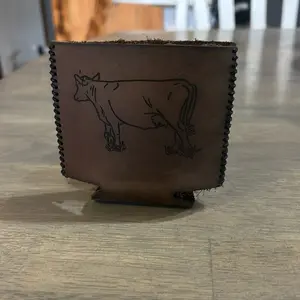 Customizable Leather Koozie Beverage
