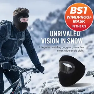 Winter Windproof Face Mask with Detachable Goggles, Thick Fleece-Lined Full Face Balaclava for Men & Women, Cold Weather Protection for Cycling, Motorcycling, Skiing and Outdoor Sports (Pink, Black)