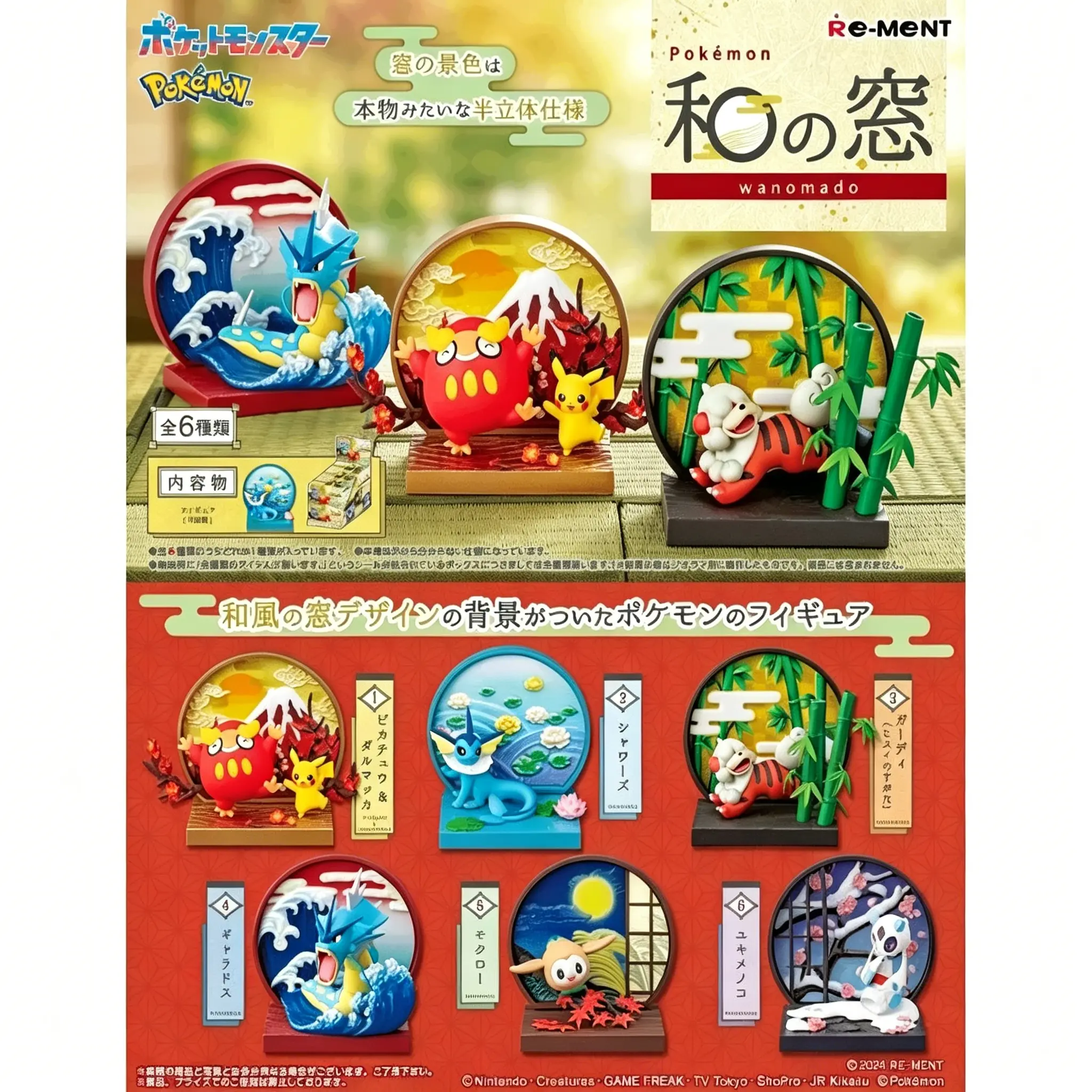 Re-Ment Pokémon Wanomado Japanese Window Blind Box Figure Collection