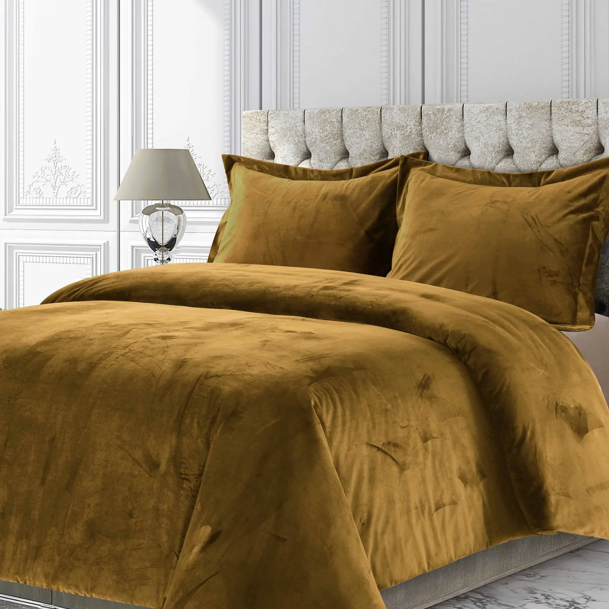 Tribeca Living Venice 260-GSM Velvet Oversized Solid Duvet Cover Set