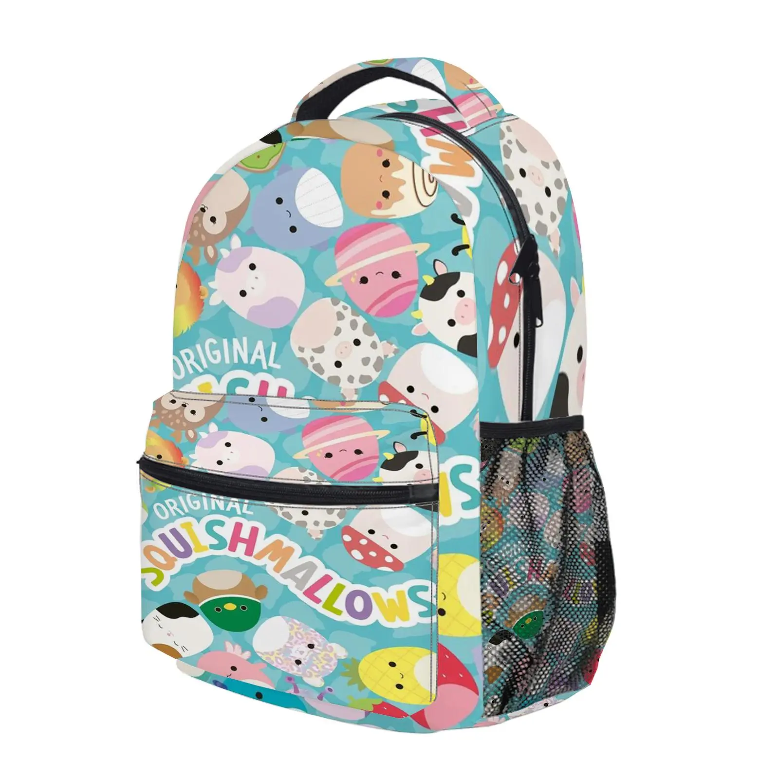 Squishmallows Y2K Fashion School Backpack for Teen Girls, Cute Cartoon Aesthetic Student Bookbag with Padded Shoulder Straps, Large Capacity Casual Daypack and Travel Bag for Kids L-163