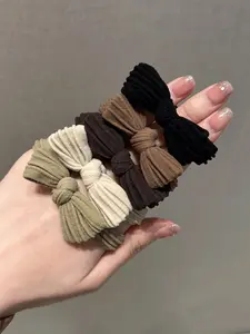 5 Piece Set High Elastic Hair Ties, No Damage Rubber Bands, Butterfly Knot Ponytail Holders, Simple Style Hair Accessories, Scrunchies
