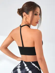 Women's Sporty Tank Top Yoga Bra, Removable Pads, Comfortable Shoulder Straps, Gym Wear for Sports and Fitness, Fashionable Workout Wireless Sports Bra