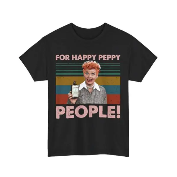 Women's Vintage Lucy Short-Sleeve Spandex Top, Fitted T-Shirt for Happy, Peppy Individuals