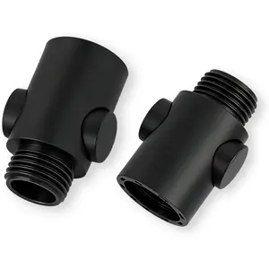 2 Pack Shower ON/OFF Valve for Hand Held or Rain Shower Head - Large Button- Bathroom Water Valve Flow Regulating For Shower Wand, Sprayer - (Matte Black)