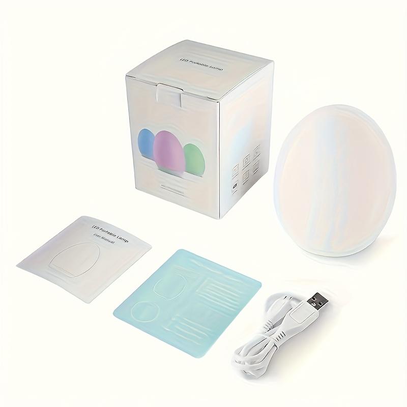 Rechargeable Egg-Shaped Night Light with 7 Color Modes Adjustable Warm White LED Touch Control Timer 100 Hours Battery Life for Teen Sleep