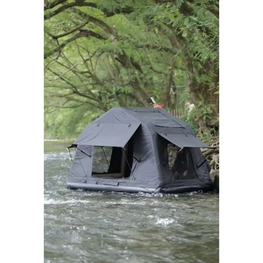 Foldable 2-3 Person Amphibious Inflatable Car Roof Top Tent for Camping Outdoor Glamping SUV Truck Universal Auto Self-Driving Touring Tent Black Without Ladder Portable Rooftop Shelter for Family Travel, Living Room Table for Sofa Side