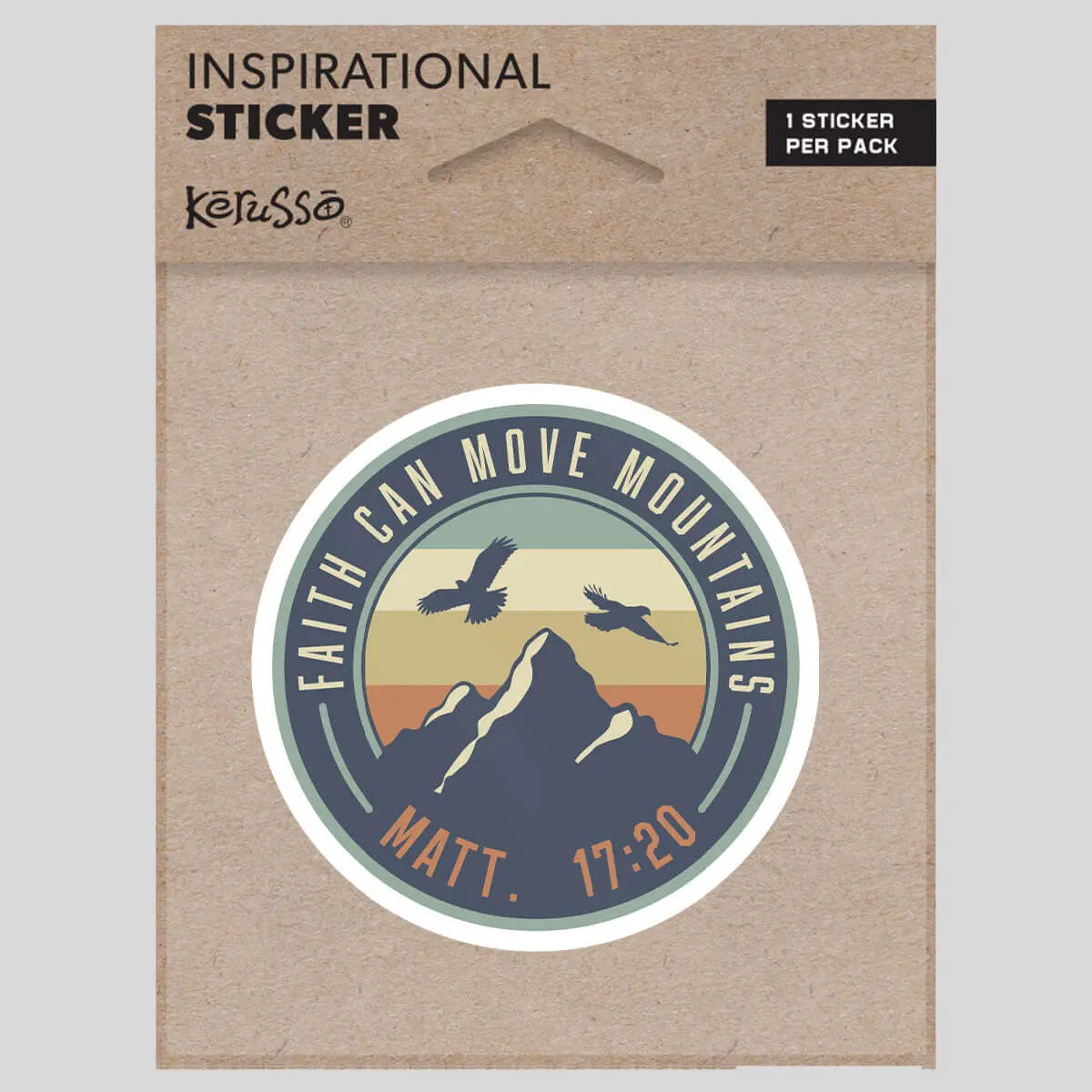 Kerusso Move Mountains Inspirational Sticker, 1 3" x 3" Faith Enthusiasts Sticker for Bike, DIY Scrapbooking & Stamping