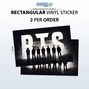 B.T.S rectangular vinyl sticker made with high quality vinyl and uv ink