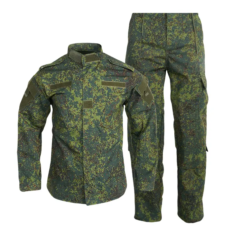 Men's 2nd-Generation Tactical Camouflage Jacket & Pants Suit - Adjustable-Fit Utility Clothes, Fire-Resistant Stretch Fabric Workwear Uniform with Zippers, Safety Features for Outdoor Military Training