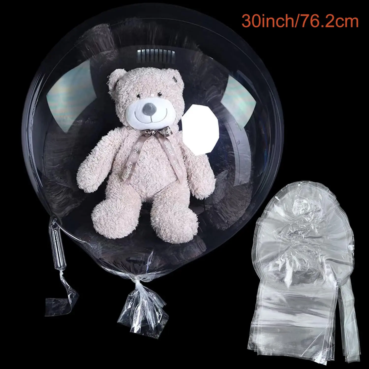 Large Clear Balloons for Stuffing, 5 Pack 30 Inch Stretched Extra Wide Mouth Bobo Balloons, Giant Transparent Balloons for Parties, Balloon Party Supplies, Party Balloons Decorations