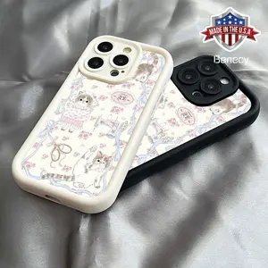 Girly Heart Tailor Cat for iPhone 16, 15, 14, 13, 12, 11, Plus, Pro, Max,Xsmax. Perfect Birthday Gift for Friends TPU Fully Wrapped Camera Men's and Women's simple anti-drop protective TPU case