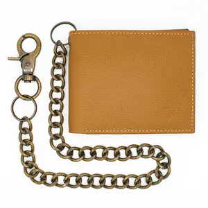 Biker Chain Wallet  for men with Flip up ID RFID Leather