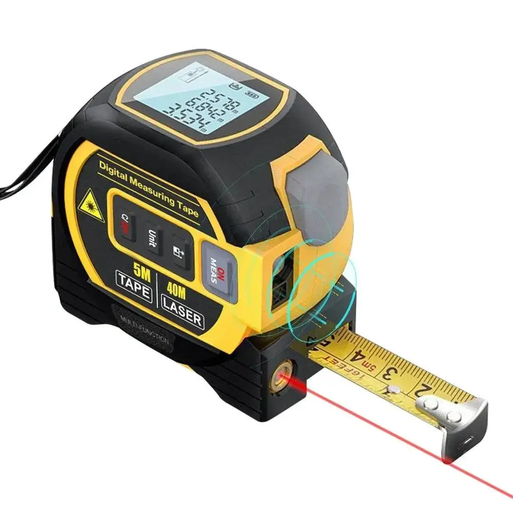 Multifunctional 3-in-1 Laser Tape Measure, High Precision Digital Tape Measure for Tool Box, Portable Lightweight Measuring Device, Professional Manua