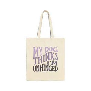 My Dog Thinks I'm Unhinged Tote Bag - Purple