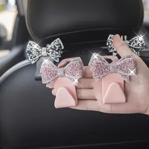 Full Rhinestone Sparkling Car Rear Seat Hook Creative Interior Decoration Hidden Seat Back Organizer for Car