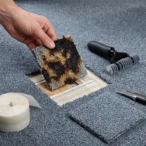 No-Iron Carpet Patch Repair Kit - Seamless Fix with Tape & Roller for Bleach, Pet Damage & Burn Marks