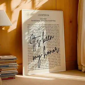 Fourth Wing Quote Poster | 'It's Been My Honor' Unframed Poster, Fourth Wing Quote Decor, Dark Academia Fantasy Bookish Decor, Dragon Rider Quote Print, BookTok Fan Gift,  Book Lover Wall Art