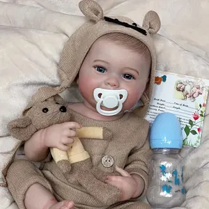 18 Inch, Vinyl Material, Boy Doll, Cute Face, Real Rebirth Baby Handmade, Birth Newborn Doll Collection Holiday Birthday Halloween Perfect Christmas Gift for Kids 3+