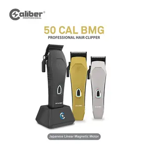 Caliber .50 Cal BMG Cordless Magnetic Motor Hair Clipper - Lightweight, Durable Steel with 3 Color Lids for Professional Hair Cutting Comfort
