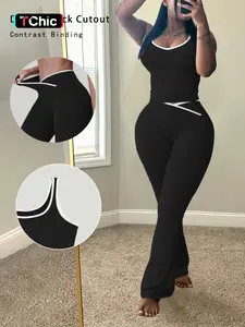 Women's Sleeveless Top and Long Pants Set, Simple Versatile Sportswear, Casual Summer, Comfortable and Stylish, Fitness Sportswear Set