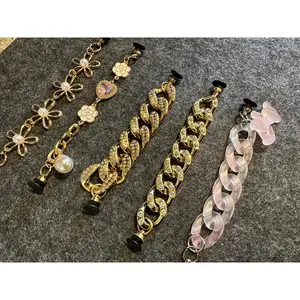 Fancy shoe Chains Pearl Chain Gold Chain Silver Diamond Chain for DIY Unique Special Shoes