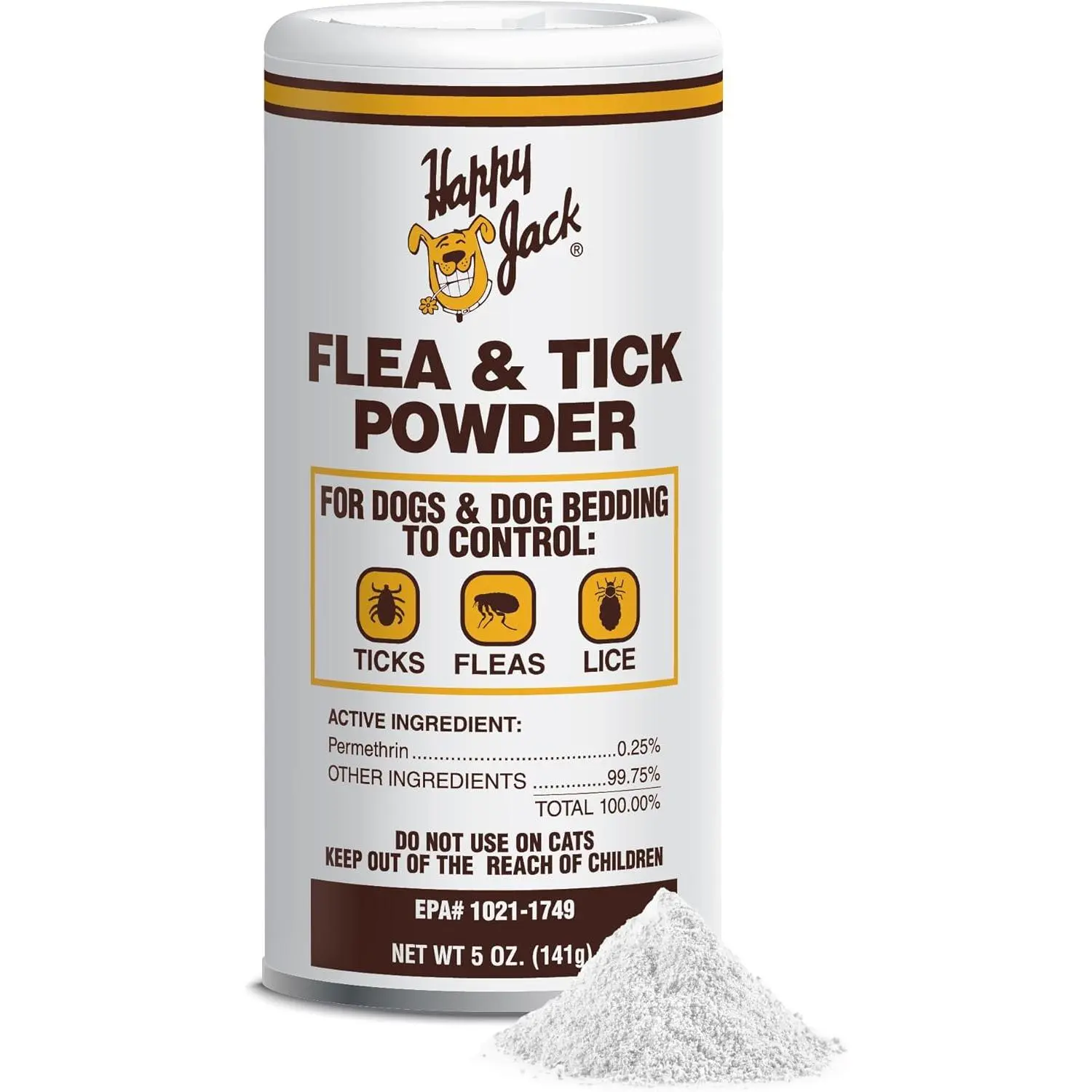 Flea and Tick Powder for Dogs & Puppies, Flea Powder for Flea Treatment & Control, Kills Pests, Ticks & Lice, Odorless & Non-Staining, Dust on Sleeping Quarters & Dogs (5 oz)