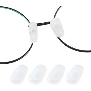 Eyeglass Nose Pad Covers, Slip-  Nose Pad for Glasses, Anti-Slip Eyewear Protective Covers Nose Bridge Pads, Soft Eyeglass Repair Kit with Nose  Pads(White,10 Pairs M Size)