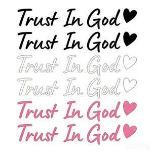 6 PCS Trust in God Car Sticker Decals, Car Rearview Mirror Stickers, Ideal Christian Gift, Waterproof Vinyl, Car Accessories(Black/White/Pink) truck laptop outdoorfun Car Decoration Vehicle Exterior Decoration