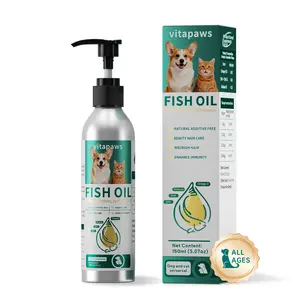 Vitapaws Aluminum Dog & Cat Fish Oil-30%High Purity Omega-3 - 100% Light-Proof & Microplastic-Free - Liquid Supplement for Shiny Coat, Itchy Skin Relief, Joint & Heart Support - 150ml (5.07oz)