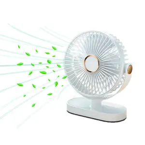 Desktop Fan, Small Fan Light with Ceiling Fan, 5 Speed USB Portable Fan, USB Rechargeable Cooling Fan, 360° Rotatable Silent Desktop Fan for Home Office Bedroom Dorm Indoor Outdoor Summer Gifts