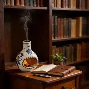 Handmade Holy Wood Ceramic Incense Burner - Modern Cone Shaped Fireplace Holder, Home Decoration Accessory for Meditation & Aromatherapy, Perfect Valentines Day/Christmas Gift, Fragrance Accessories