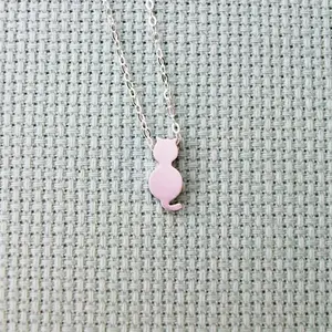 Silver Cat Necklace - Tiny Silver Cat Necklace, Sterling Silver Necklace, Christmas Gift,