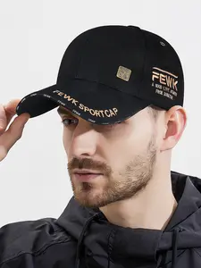 Men's Baseball Cap - Flexfit Curve Bill Fitted Embroidered Graphic Trucker Hat for Men Classic Letter Pattern