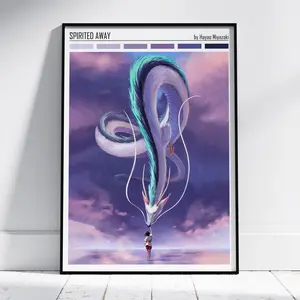 Spirited Away Poster, Studio Ghibli Anime Poster, Hayao Miyazaki Movie Anime Poster
