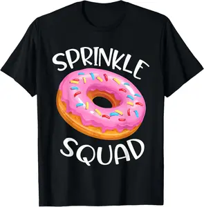 100%cotton Donut Lover Matching Birthday Cool Donut Sprinkle Squad Gift T-Shirt