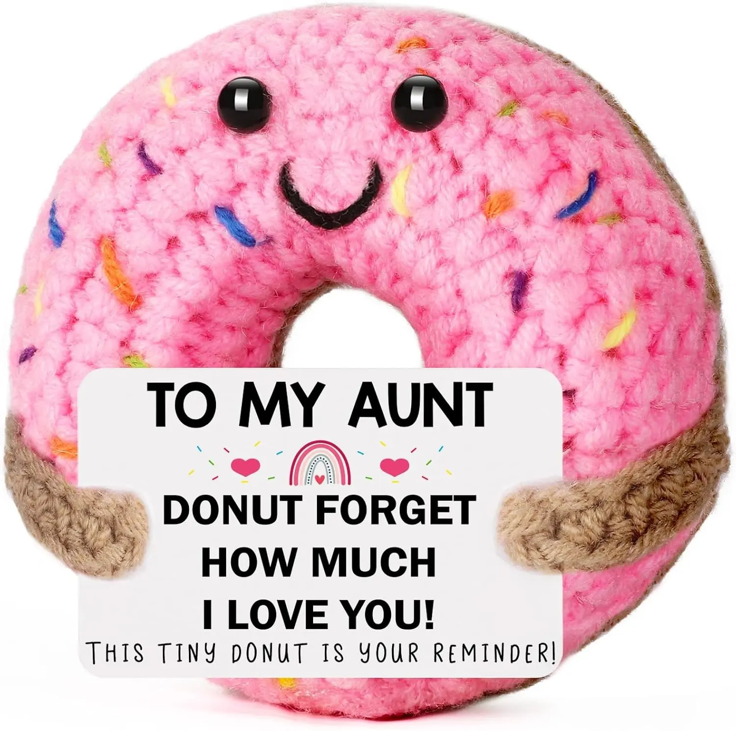Aunt Birthday Gifts for Women - Gift for Aunt from Niece Christmas | Funny Handmade Crochet Donut Birthday Gifts for Best Aunts Aunty Auntie Ever from Niece Nephew Mother's Day Gift