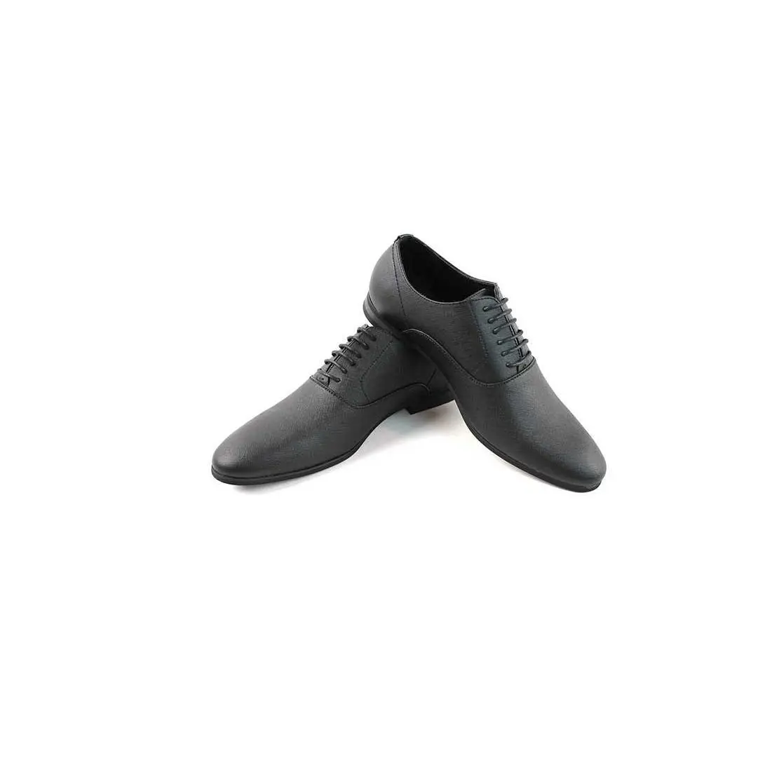 Mens Black Herringbone Round Toe Lace Up Dress Shoes Oxfords Prom Wedding By AZARMAN