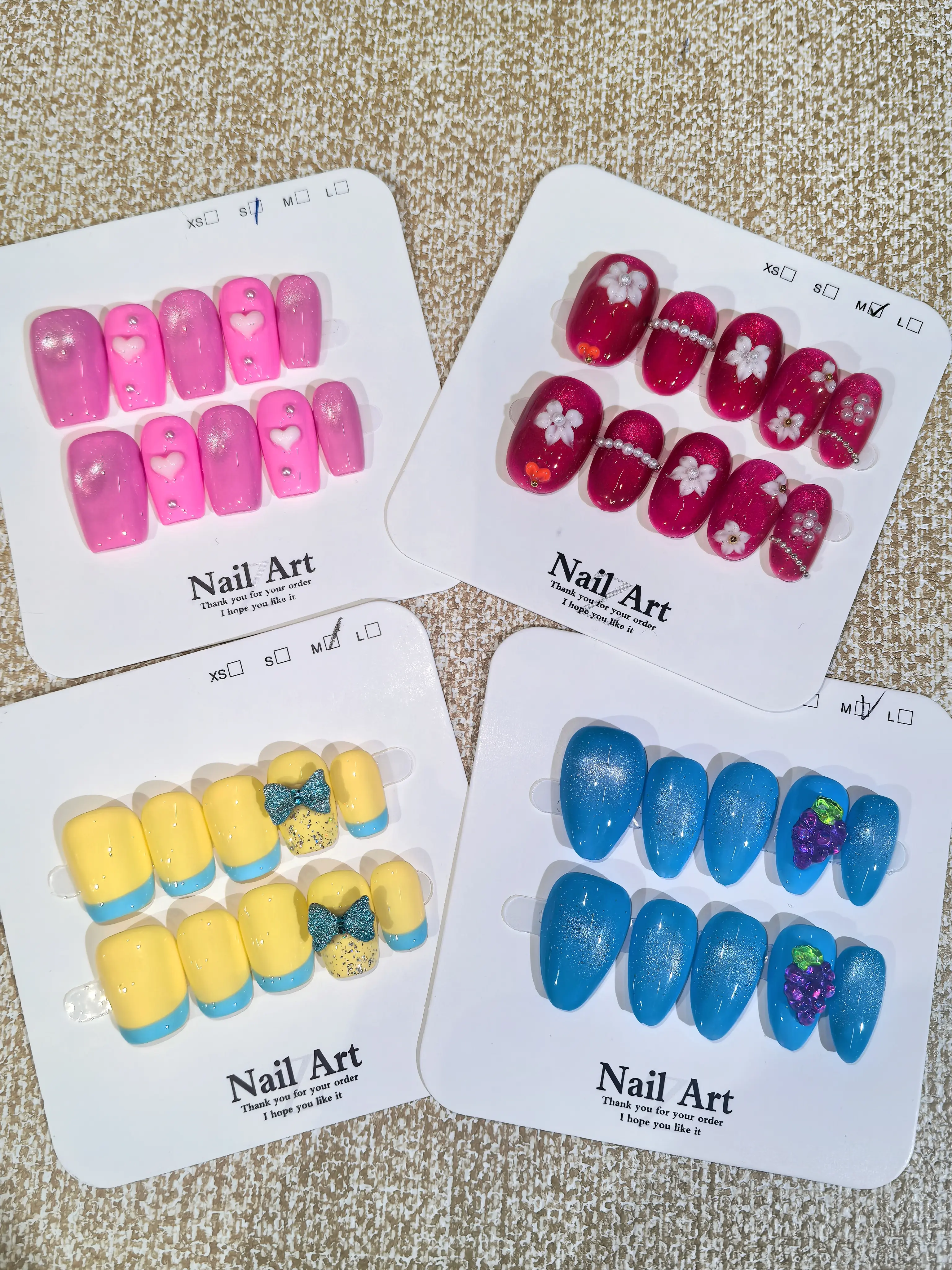 Yasmine(7747)gc. $20.99 for 20 sets press on nails in different styles